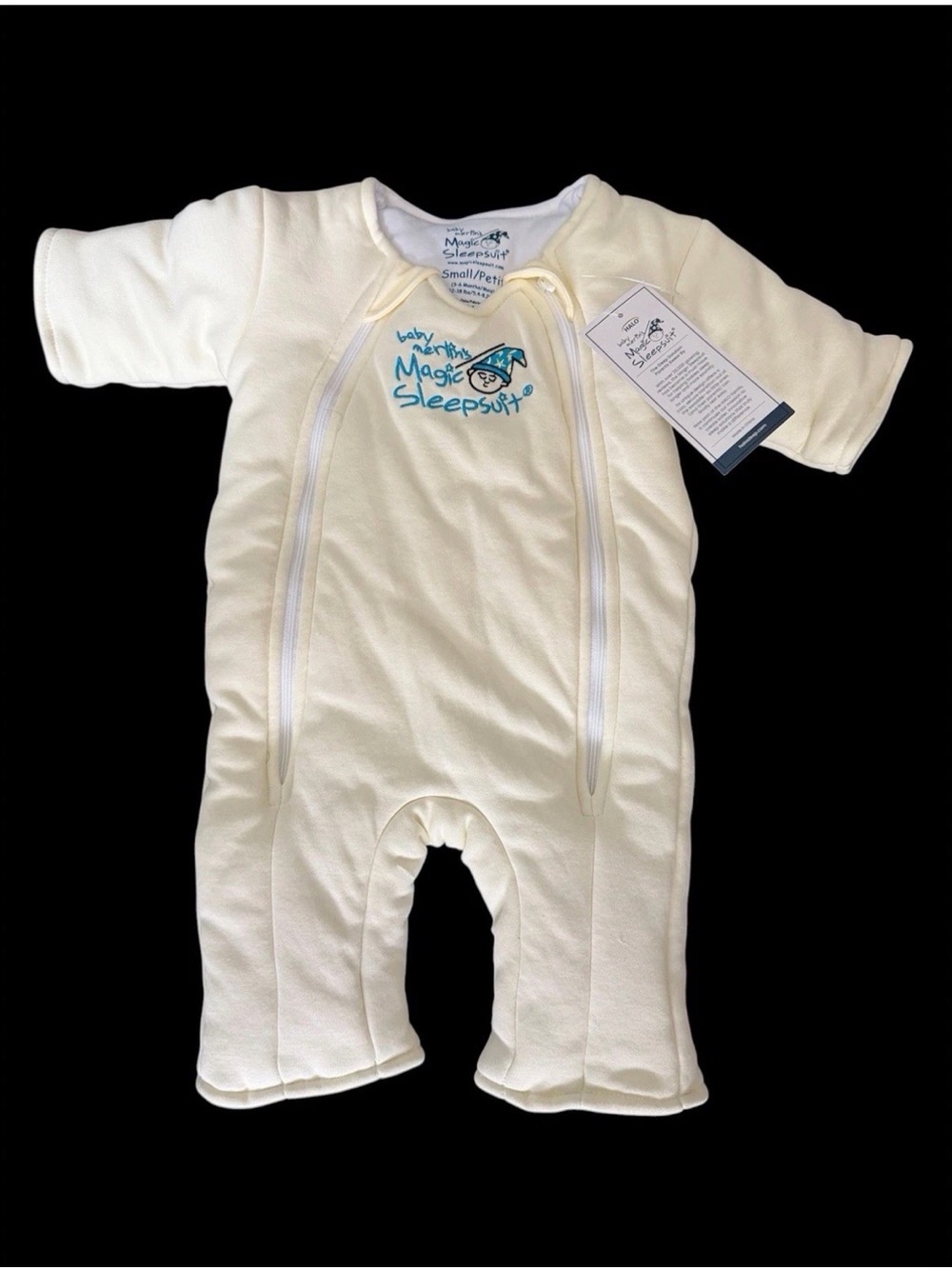 NWT Baby Merlin's Magic Sleepsuit Cream Small Size 3-6 Months 12-18 lbs Cotton